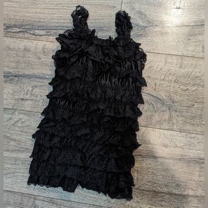 12-18 Month Baby Girl Black Lace Ruffle Shorts Petti Romper Stretchy Photoshoot